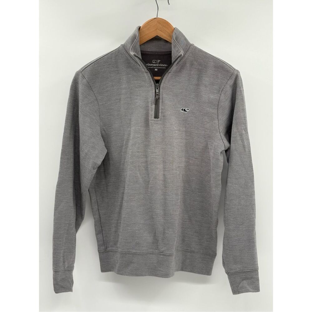 Vineyard Vines Sweater 1/4 Zip Men XS Gray Pullover Long Sleeve